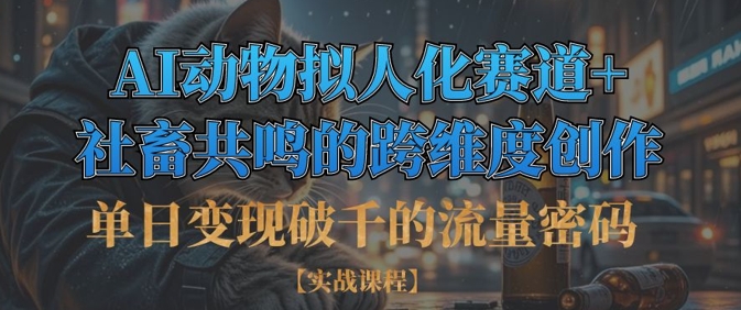 单日变现破千的流量密码，AI动物拟人化赛道+社畜共鸣的跨维度创作-知拾光-汇聚优质知识，拾获理想前程。