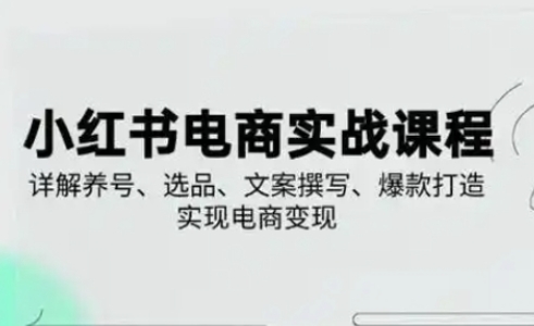 小红书从0-1实操课(2023-2025)，详解养号、选品、文案撰写、爆款打造实现电商变现-知拾光-汇聚优质知识，拾获理想前程。