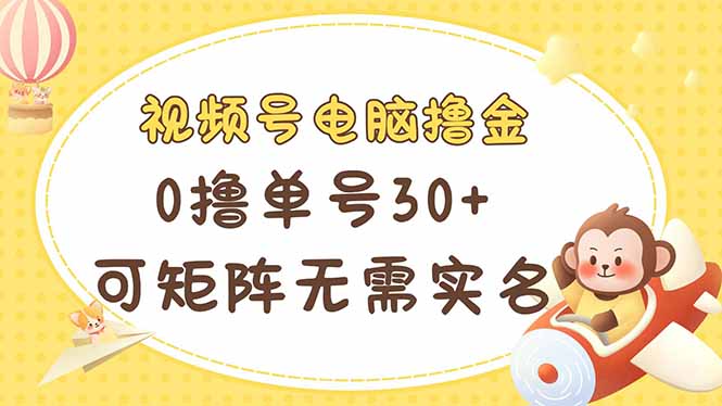 （14220期）视频号电脑撸金 0撸单号30+ 可矩阵 无需实名多号多得-知拾光-汇聚优质知识，拾获理想前程。
