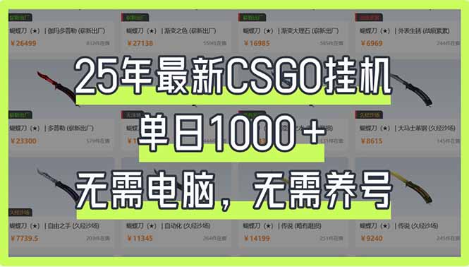 （14178期）25年最新CSGO挂机系统，单日1000+，无需电脑，无需养号，0基础可上手-知拾光-汇聚优质知识，拾获理想前程。