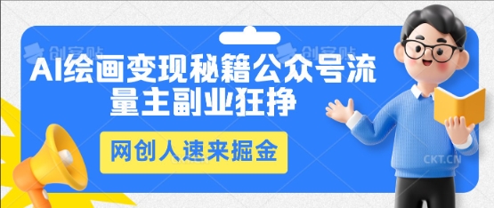 AI绘画变现秘籍：公众号流量主副业狂挣，网创人速来掘金-知拾光-汇聚优质知识，拾获理想前程。
