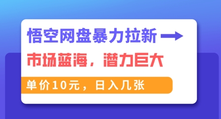 悟空网盘暴力拉新：一单10元，市场空白，日入几张-知拾光-汇聚优质知识，拾获理想前程。