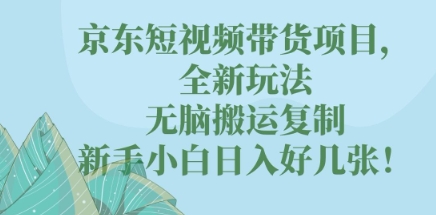 京东短视频带货项目，全新玩法，无脑搬运复制，新手小白日入好几张!-知拾光-汇聚优质知识，拾获理想前程。