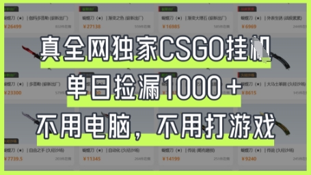真全网独家CSGO挂G，单日捡漏1k+【揭秘】-知拾光-汇聚优质知识，拾获理想前程。