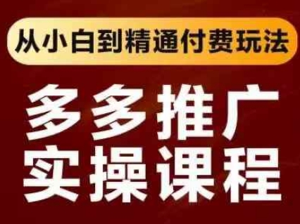拼多多推广实操课程，从小白到精通付费玩法-知拾光-汇聚优质知识，拾获理想前程。