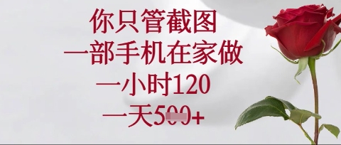 你只管截图，一部手机在家操作，一小时120.一天5张【揭秘】-知拾光-汇聚优质知识，拾获理想前程。