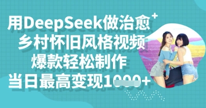 用DeepSeek做治愈乡村怀旧风格视频，爆款轻松制作，当日最高变现多张-知拾光-汇聚优质知识，拾获理想前程。